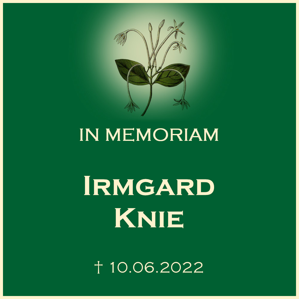 Irmgard Knie Trauerfeier mit Urnenbeisetzung in der Urnenwand Ortsfriedhof Oberstenfeld Forststrasse